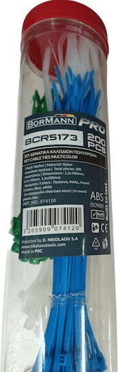 Bormann Pro Bormann Pro Bcr5173 Set of Multicolored Cable Ties 2.5x100mm 2.5x150mm 3.5x200mm 200pcs Bcr5173