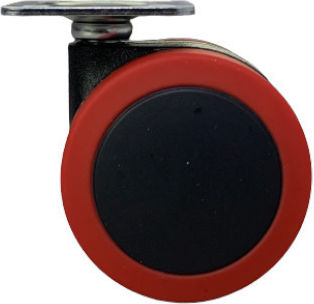 Doppelte Möbelrad 50mm Möbelbasis 38x38 Rote Schwarze