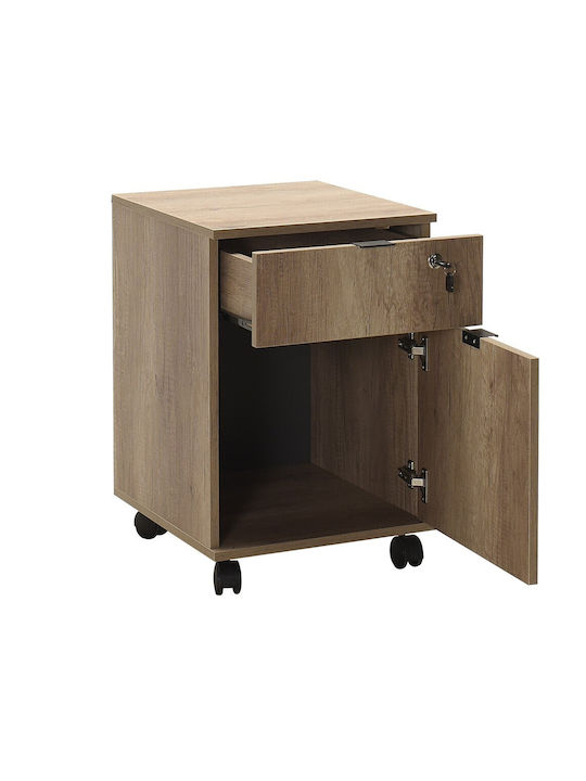 Büroaufbewahrungsschublade Professionelle Aschgraue Holzschatten Rkm-311-tt-1 Schublade mit Schloss Rollcontainer 41x41x61y