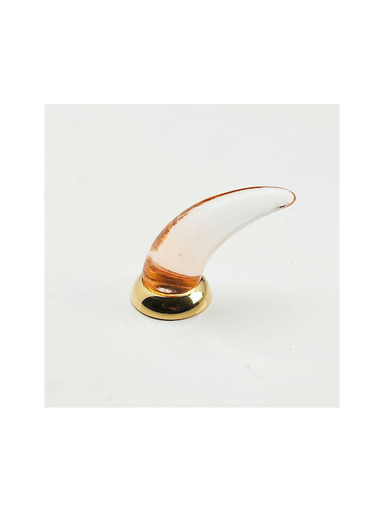 Italienischer Möbelknopf Steel-nova 7008-oro1 Murano Kristall Maße 20×20×35 Mm