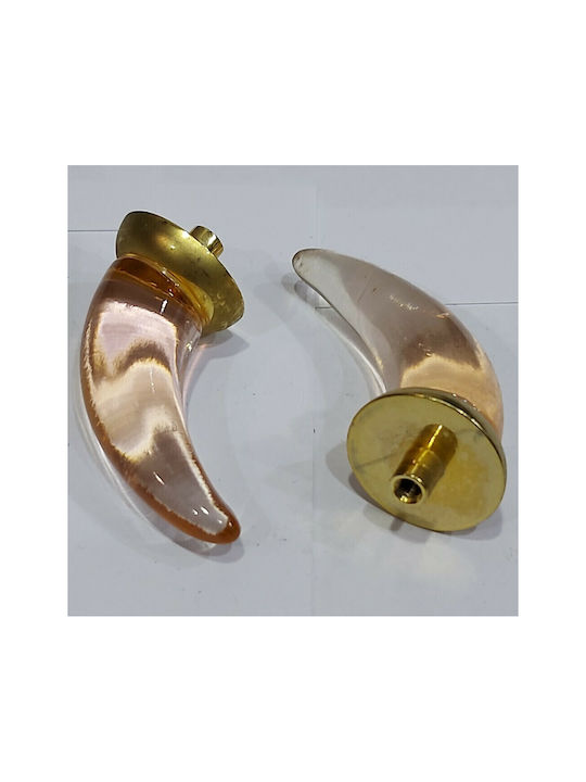 Italienischer Möbelknopf Steel-nova 7008-oro1 Murano Kristall Maße 20×20×35 Mm