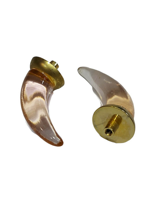 Italienischer Möbelknopf Steel-nova 7008-oro1 Murano Kristall Maße 20×20×35 Mm
