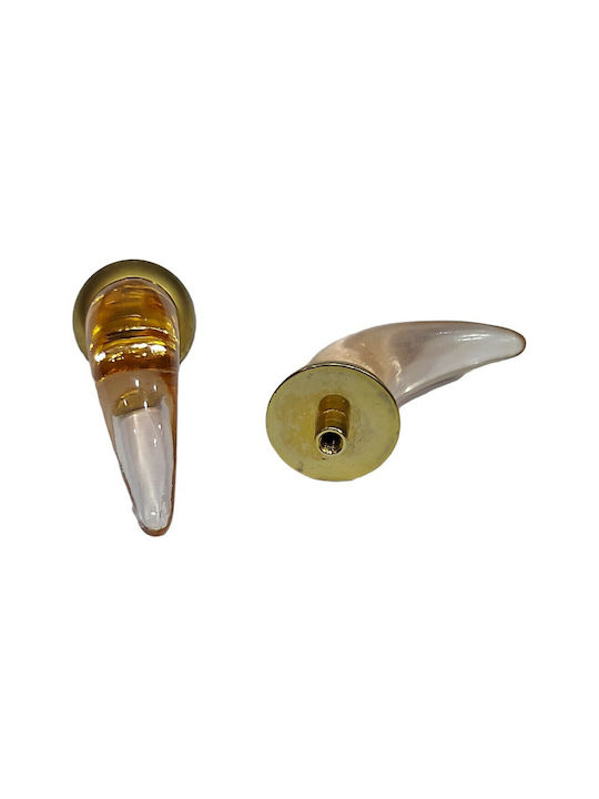Italienischer Möbelknopf Steel-nova 7008-oro1 Murano Kristall Maße 20×20×35 Mm