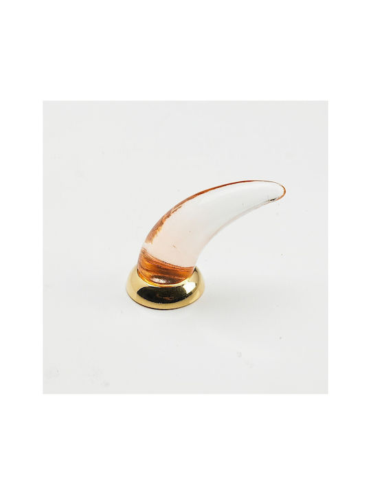 Italienischer Möbelknopf Steel-nova 7008-oro1 Murano Kristall Maße 20×20×35 Mm