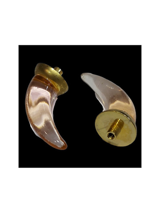 Italienischer Möbelknopf Steel-nova 7008-oro1 Murano Kristall Maße 20×20×35 Mm