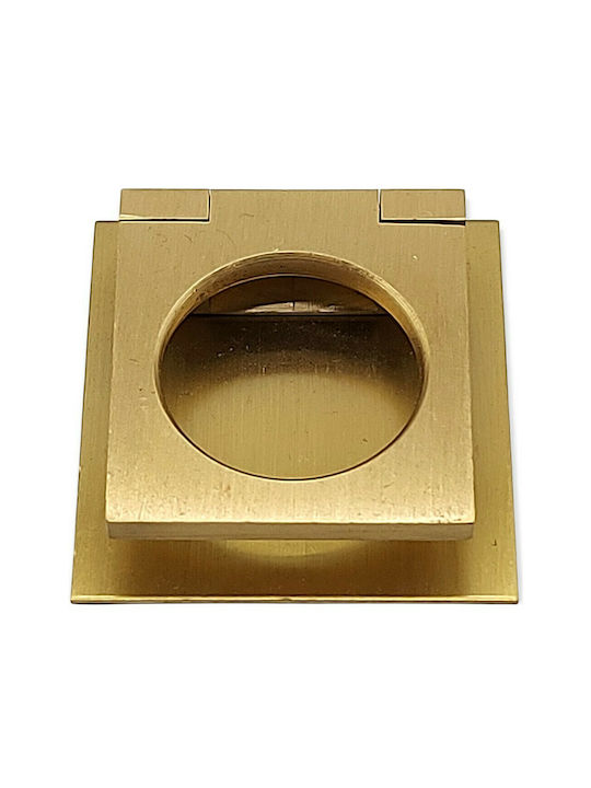 Brass Italian Furniture Handle Omp Porro 10613-gold1 Overall Length 2.5cm Matte Gold