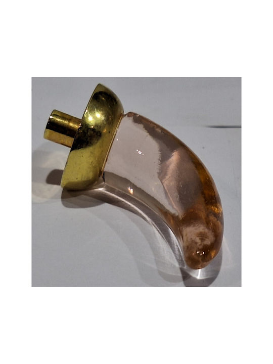 Italienischer Möbelknopf Steel-nova 7008-oro1 Murano Kristall Maße 20×20×35 Mm