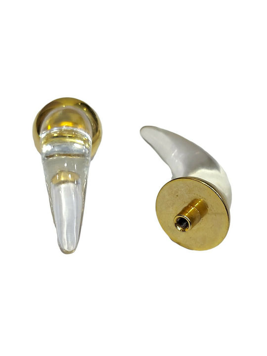 Italienischer Möbelknopf Steel-nova 7007-oro1 Murano Kristall Maße 20×20×35 Mm