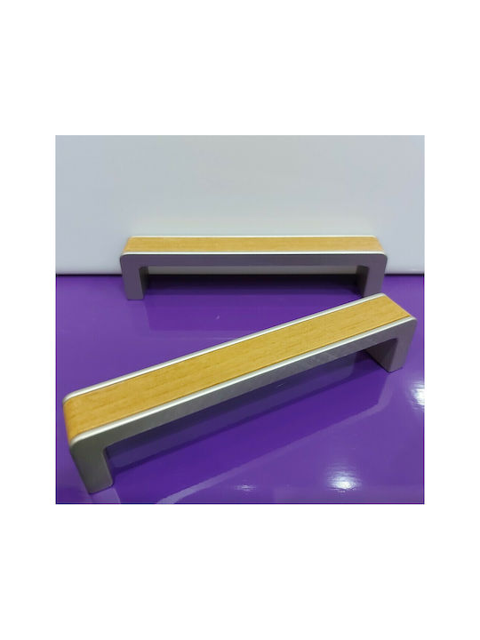 Ιταλική Λαβή Επίπλου Eureka 0983-128-noc Διάσταση 12,8cm Απομίμηση Ξύλου