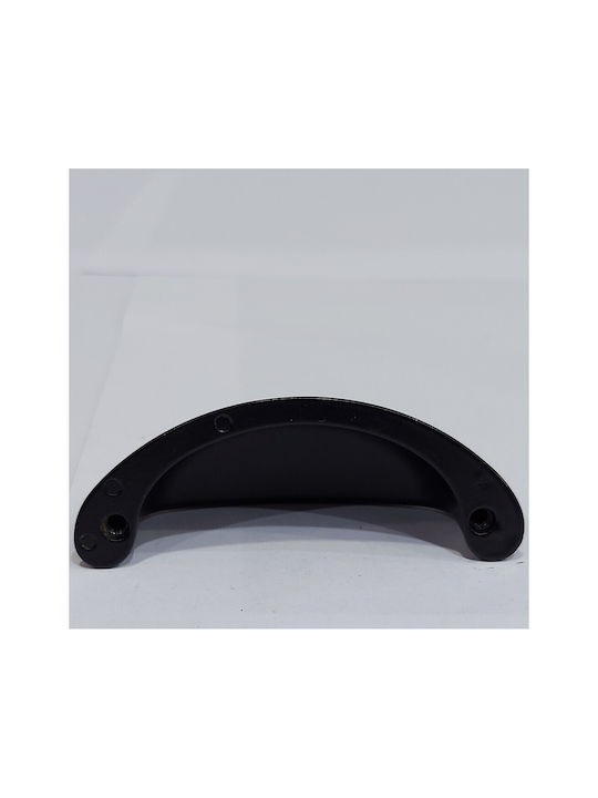 Black Italian Furniture Flush Handle Eureka 9413-064-mau Matte Finish Diameter 6.4cm