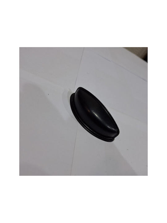 Black Italian Furniture Flush Handle Eureka 9413-064-mau Matte Finish Diameter 6.4cm