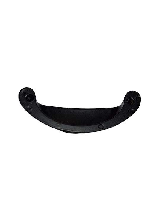 Black Italian Furniture Flush Handle Eureka 9413-064-mau Matte Finish Diameter 6.4cm