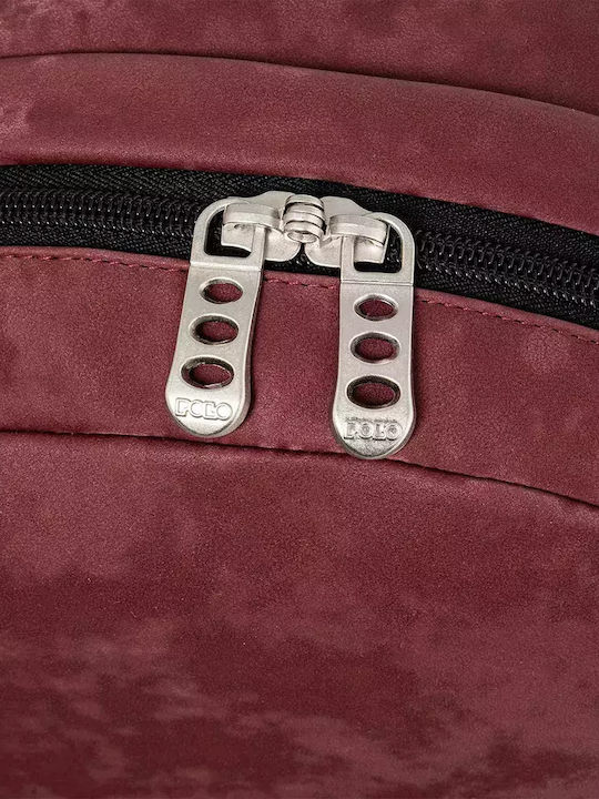 Polo Cozy Σχολική Τσάντα Πλάτης Γυμνασίου - Λυκείου Bordeaux με Θήκη για Παγούρι 20lt 2025