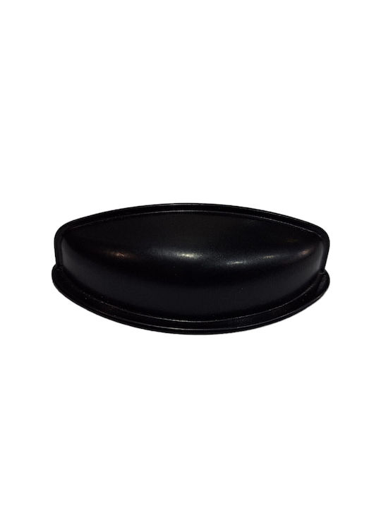Black Italian Furniture Flush Handle Eureka 9413-064-mau Matte Finish Diameter 6.4cm