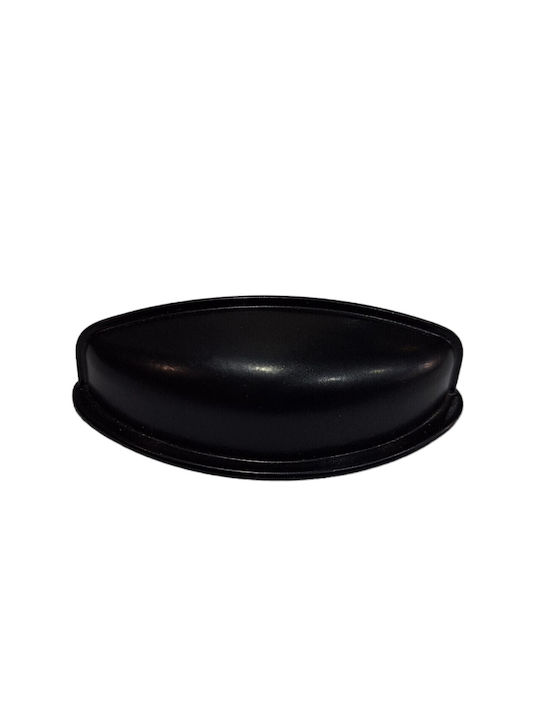 Black Italian Furniture Flush Handle Eureka 9413-064-mau Matte Finish Diameter 6.4cm