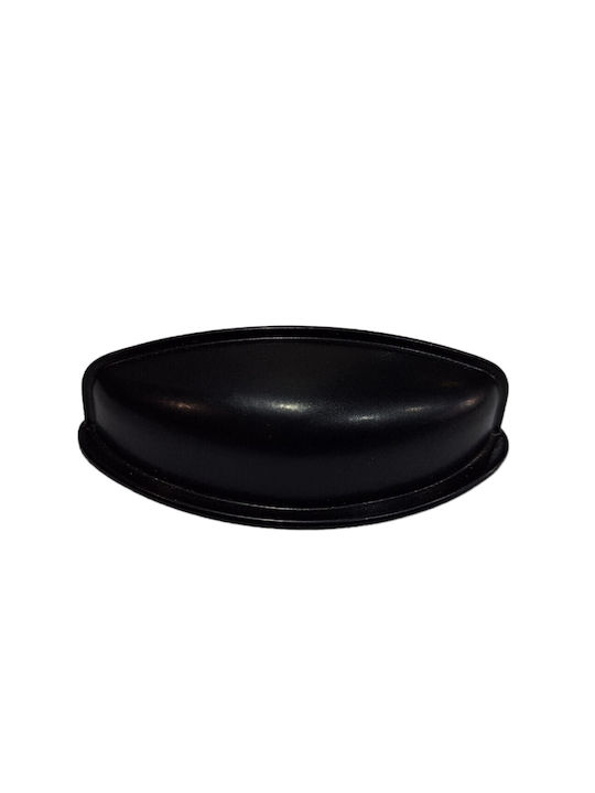 Black Italian Furniture Flush Handle Eureka 9413-064-mau Matte Finish Diameter 6.4cm