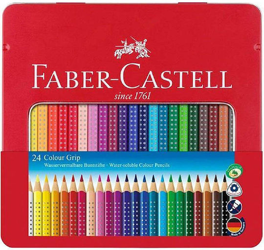 Faber-Castell Grip Colored Pencil Set Watercolor Effect in Metallic Package of 1 packages