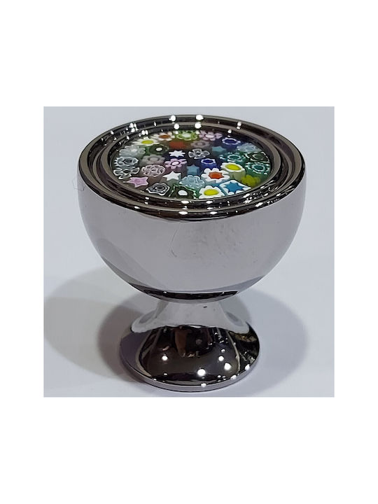 Crystal Handmade Italian Furniture Knob Omp Porro 11421-oro1 Dia 27 Chrome Glossy Mourano