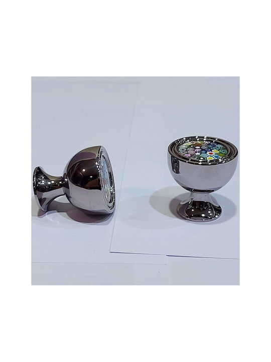 Crystal Handmade Italian Furniture Knob Omp Porro 11421-oro1 Dia 27 Chrome Glossy Mourano