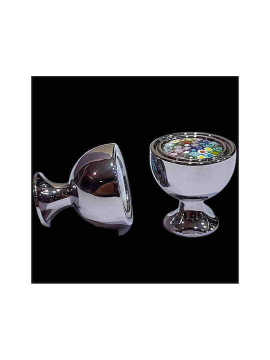 Crystal Handmade Italian Furniture Knob Omp Porro 11421-oro1 Dia 27 Chrome Glossy Mourano