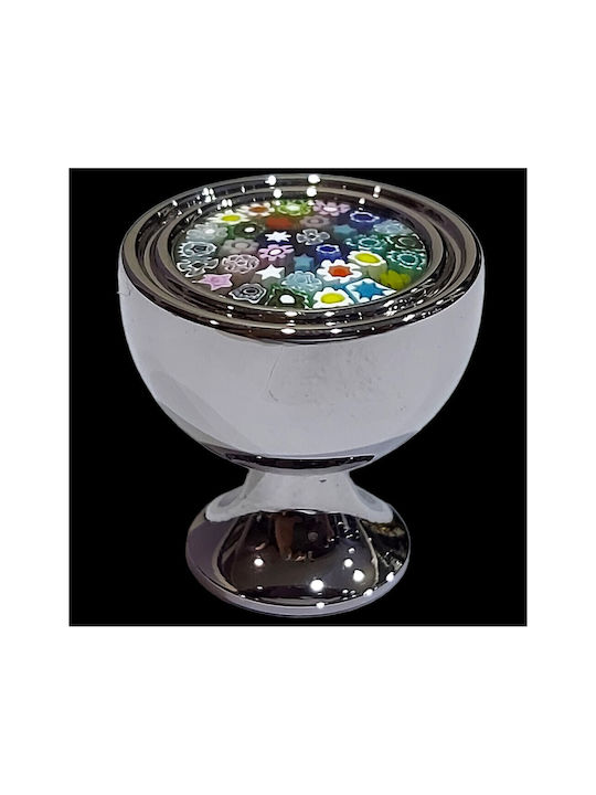 Crystal Handmade Italian Furniture Knob Omp Porro 11421-oro1 Dia 27 Chrome Glossy Mourano