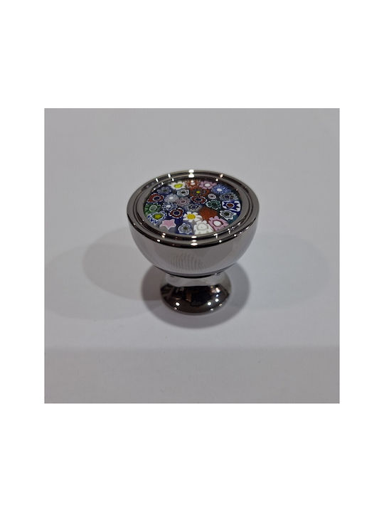 Crystal Handmade Italian Furniture Knob Omp Porro 11421-oro1 Dia 27 Chrome Glossy Mourano
