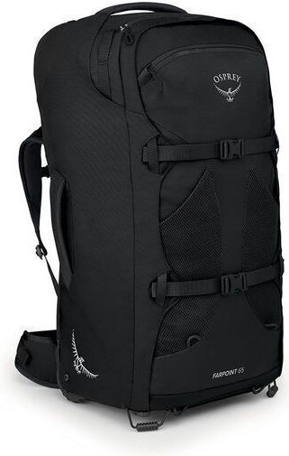 Osprey Farpoint Σακ Βουαγιάζ Πλάτης 65lt Μαύρο με Ρόδες Υφασμάτινο Μ70xΠ34xΥ41εκ.