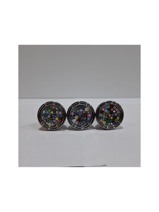 Crystal Handmade Italian Furniture Knob Omp Porro 11421-oro1 Dia 27 Chrome Glossy Mourano