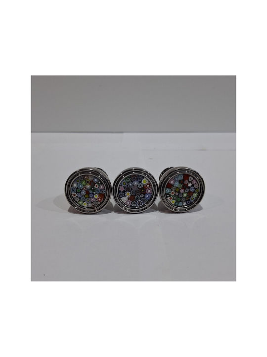 Crystal Handmade Italian Furniture Knob Omp Porro 11421-oro1 Dia 27 Chrome Glossy Mourano