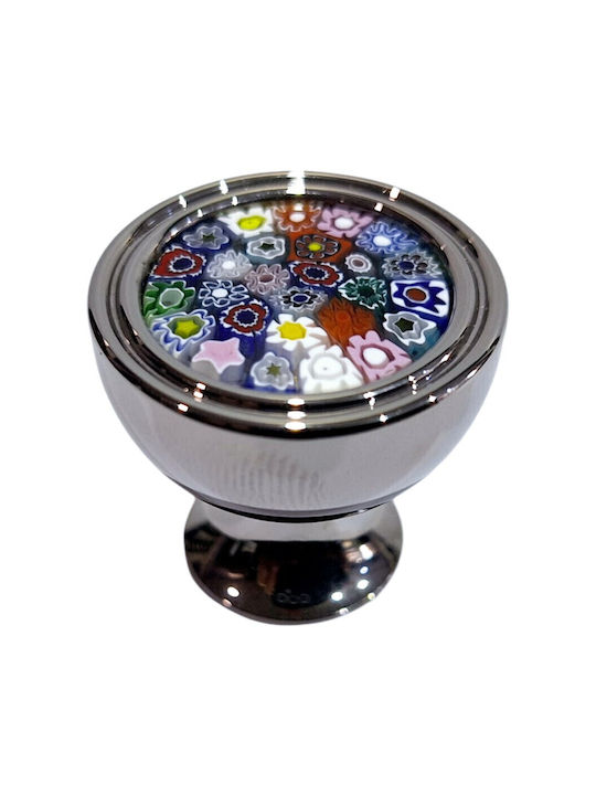 Crystal Handmade Italian Furniture Knob Omp Porro 11421-oro1 Dia 27 Chrome Glossy Mourano