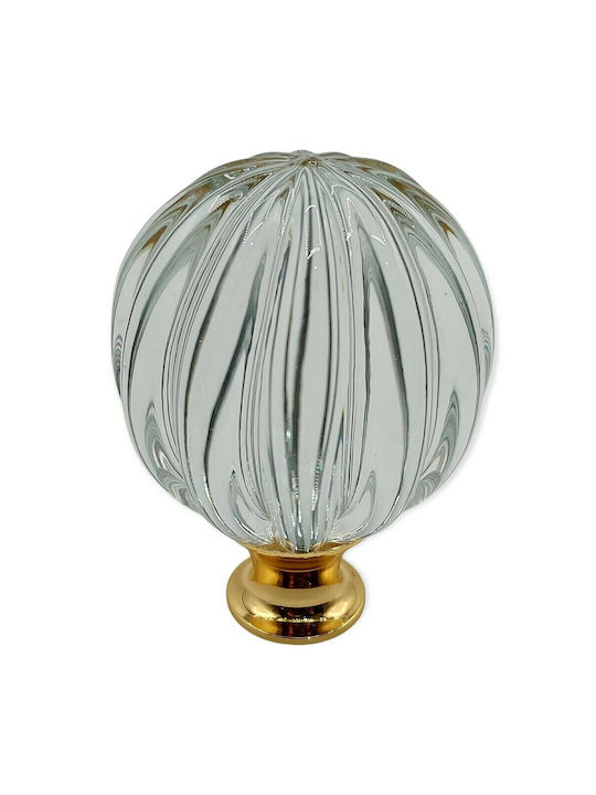 Spanish Brass Front Door Knob Viher 4866-Gold Murano Crystal