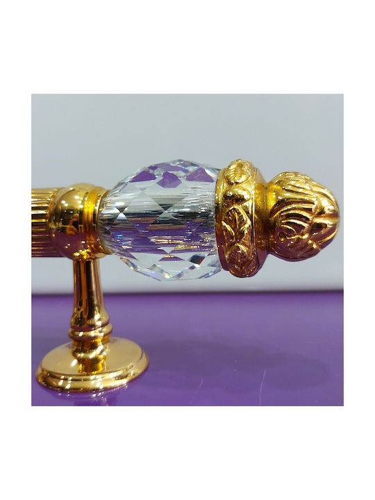 Spanish Brass Front Door Handle Mestre 4922-swa Swarovski Crystal Dimension 25.0cm