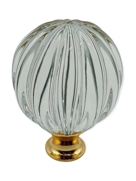 Spanish Brass Front Door Knob Viher 4866-Gold Murano Crystal