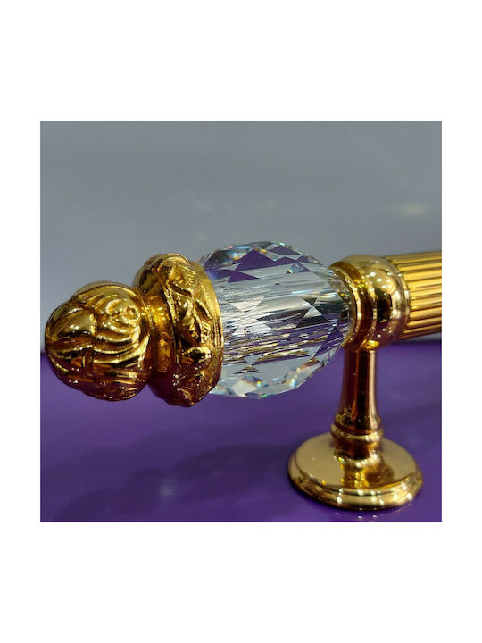 Spanish Brass Front Door Handle Mestre 4922-swa Swarovski Crystal Dimension 25.0cm