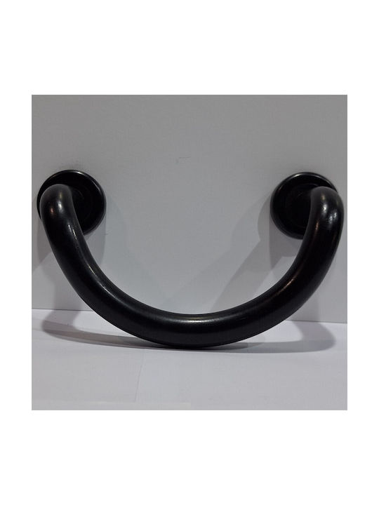 Italian Brass Front Door Handle Nestori 10549-arg1 Black Matte Size 17.0cm
