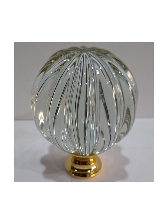 Spanish Brass Front Door Knob Viher 4866-Gold Murano Crystal