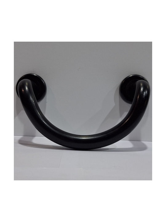 Italian Brass Front Door Handle Nestori 10549-arg1 Black Matte Size 17.0cm