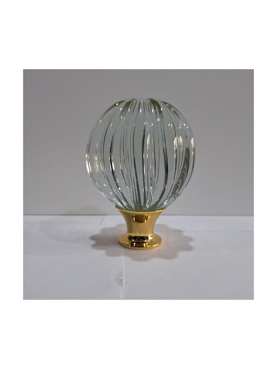 Spanish Brass Front Door Knob Viher 4866-Gold Murano Crystal