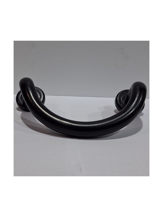 Italian Brass Front Door Handle Nestori 10549-arg1 Black Matte Size 17.0cm