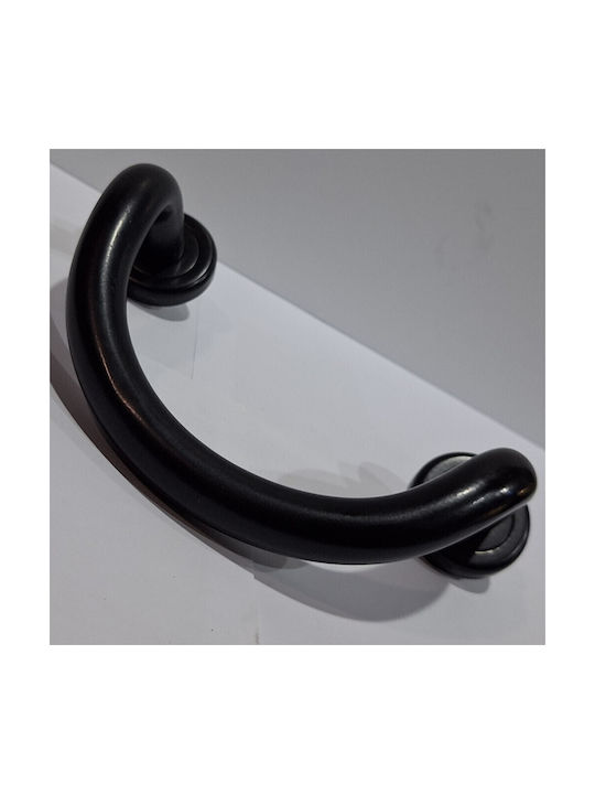 Italian Brass Front Door Handle Nestori 10549-arg1 Black Matte Size 17.0cm