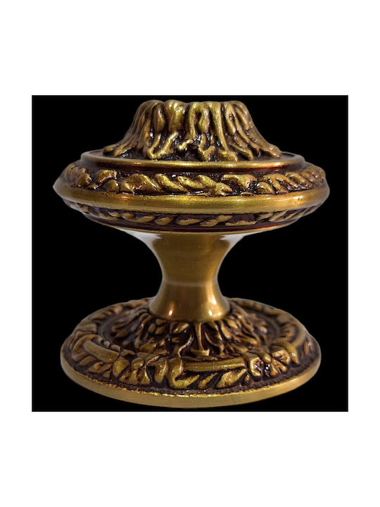 Spanish Brass Front Door Knob Coba 4874-000-20α1 Matte Gold Dimensions 70×70×61 Mm