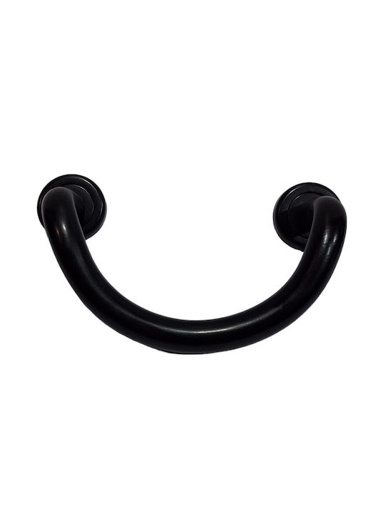 Italian Brass Front Door Handle Nestori 10549-arg1 Black Matte Size 17.0cm