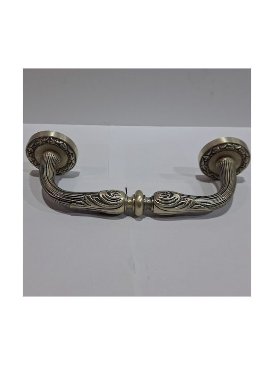 Spanish Brass Front Door Handle Mestre 4924-arg Antique Silver Length 18.5cm