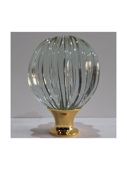 Spanish Brass Front Door Knob Viher 4866-Gold Murano Crystal