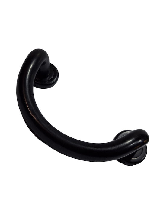 Italian Brass Front Door Handle Nestori 10549-arg1 Black Matte Size 17.0cm