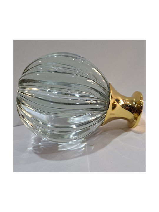 Spanish Brass Front Door Knob Viher 4866-Gold Murano Crystal
