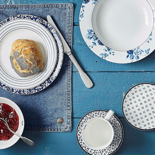 Laura Ashley Blueprints Plate Desert made of Porcelain Blue with Diameter 18cm