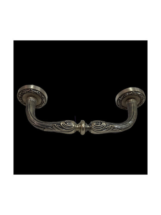 Spanish Brass Front Door Handle Mestre 4924-arg Antique Silver Length 18.5cm