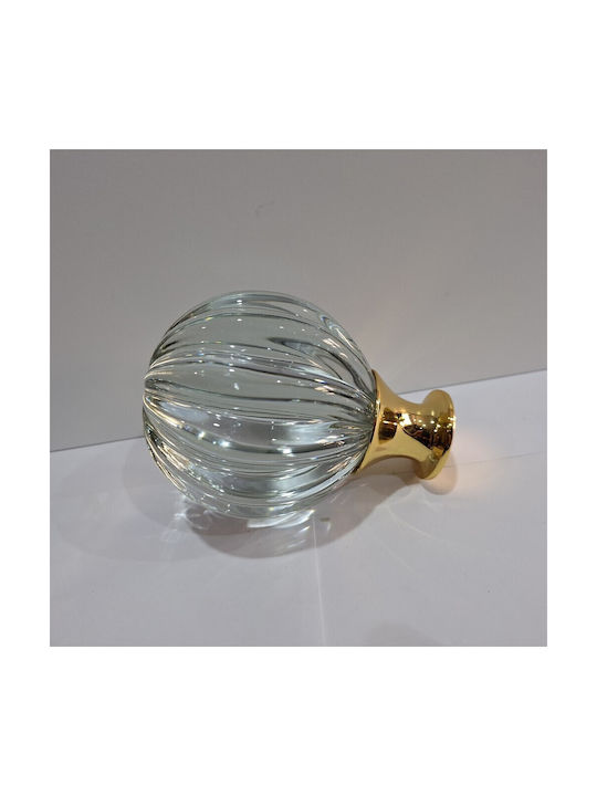 Spanish Brass Front Door Knob Viher 4866-Gold Murano Crystal
