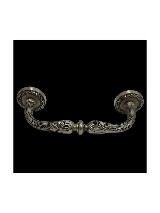Spanish Brass Front Door Handle Mestre 4924-arg Antique Silver Length 18.5cm